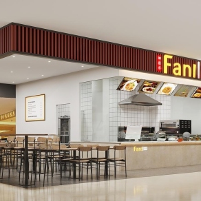 现代烤肉饭餐厅3D模型下载